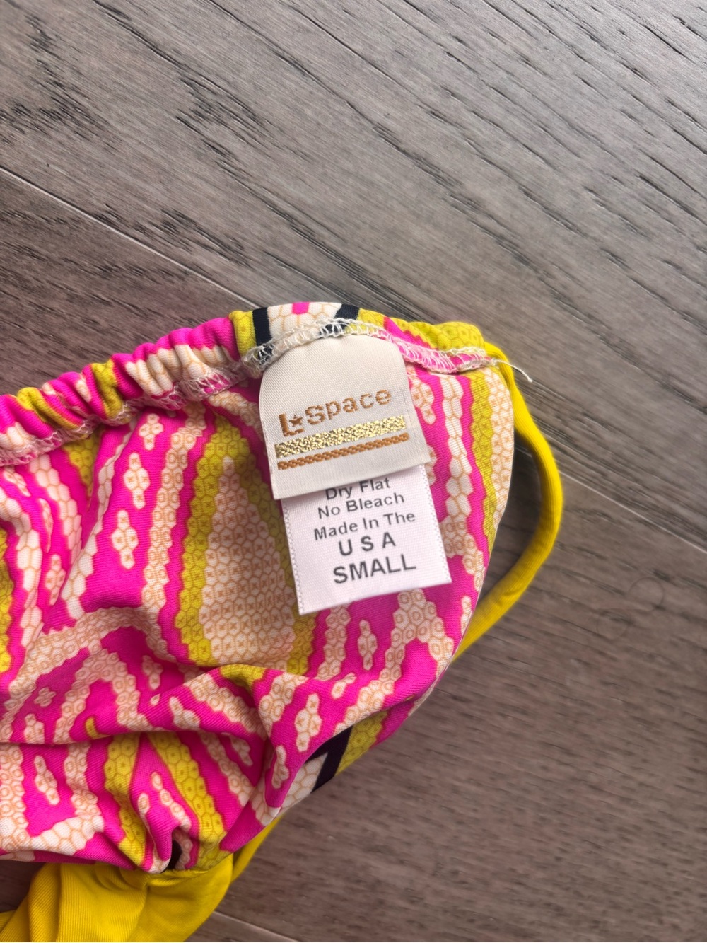 l*space Girls' Pink & Yellow Patterned Bikini Set - Picture 3 of 4
